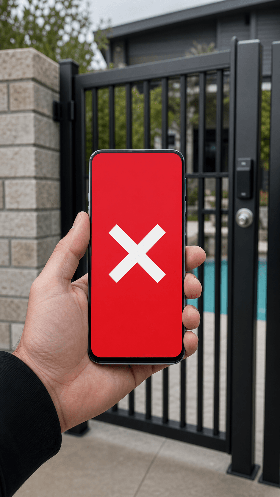 Access denied screen at the pool gate